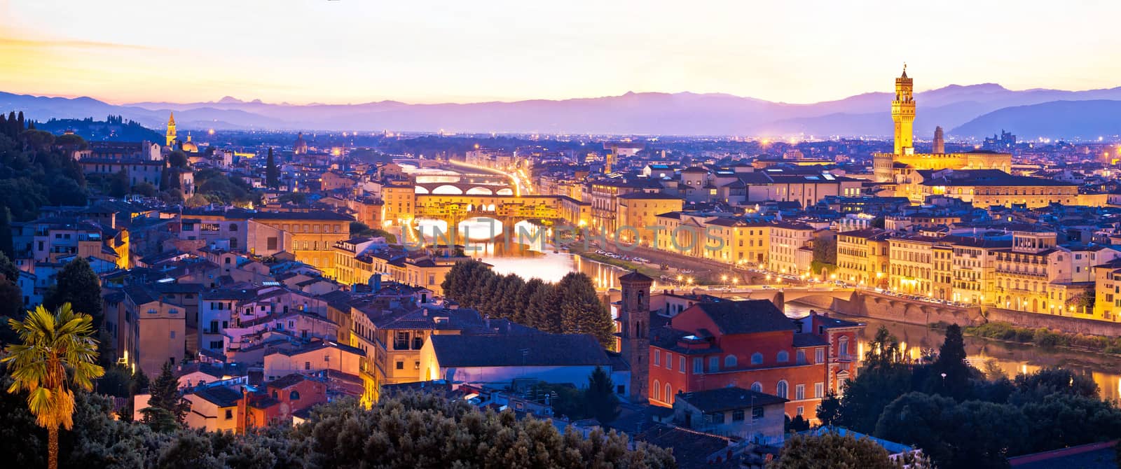 Florence cityscape panoramic evening view by xbrchx