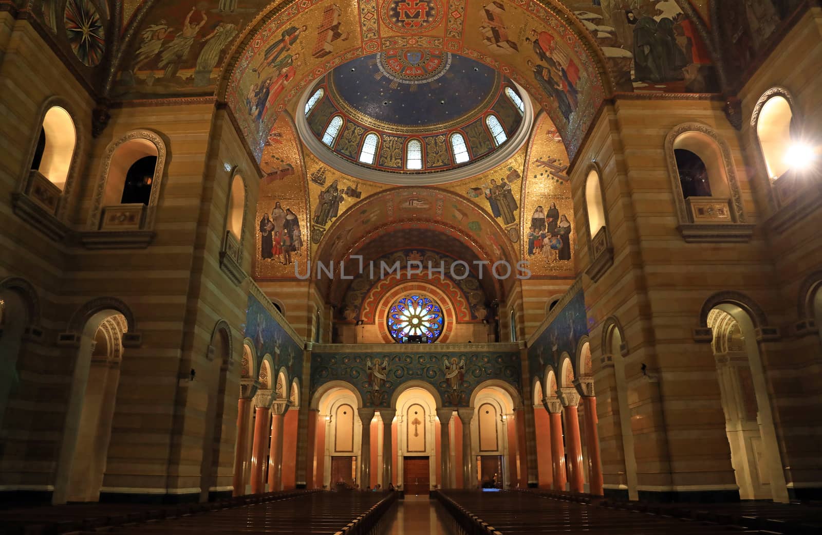 St. Louis, Missouri, USA - August 18, 2017: Sanctuary of the Cathedral Basilica of Saint Louis on Lindell Boulevard in St. Louis, Missouri.