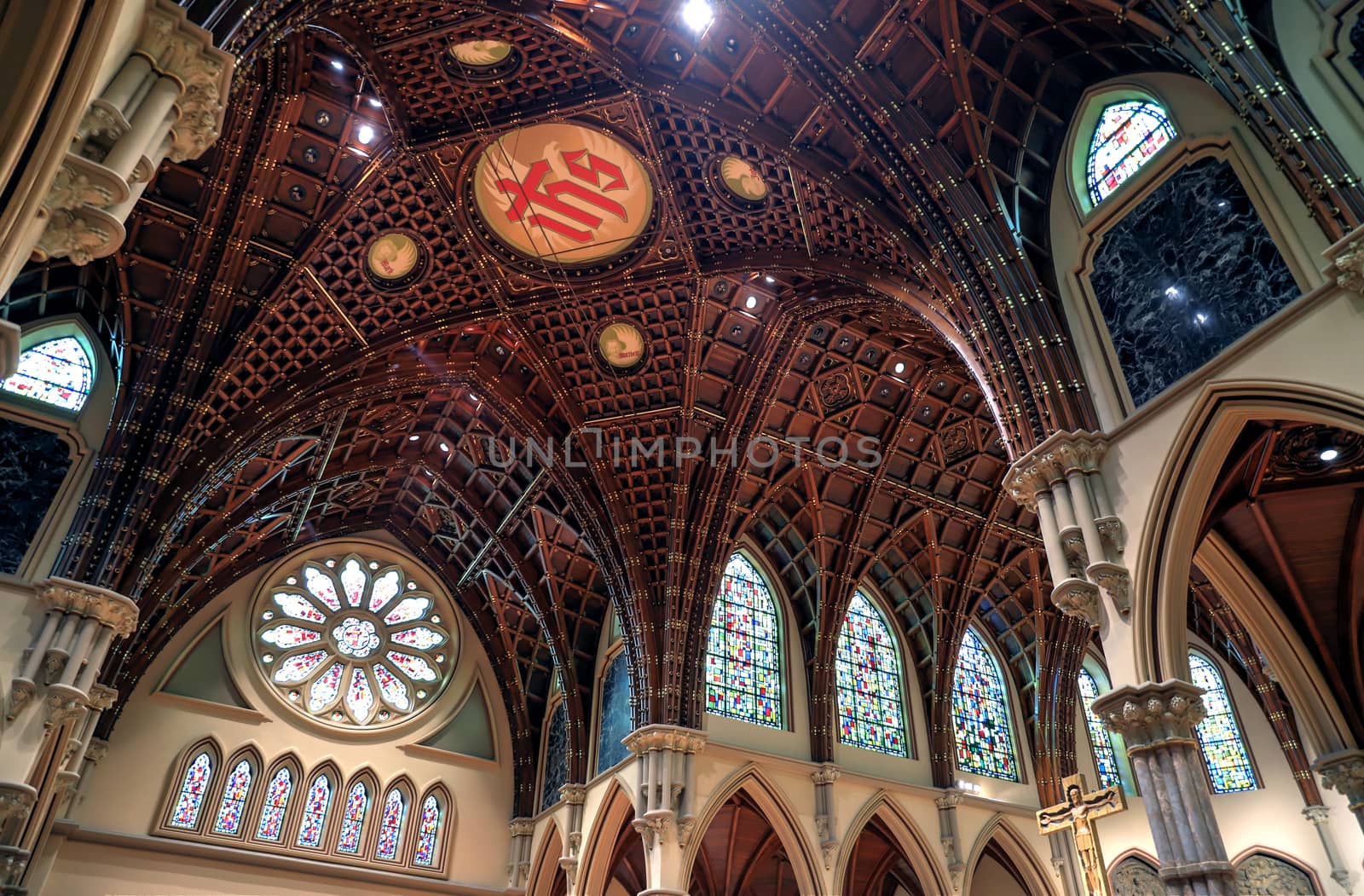 Chicago, Illinois, USA - June 22nd, 2018. The Holy Name Cathedral in Chicago, Illinois. It is the seat of the Archdiocese of Chicago, one of the largest Roman Catholic dioceses in the United States.