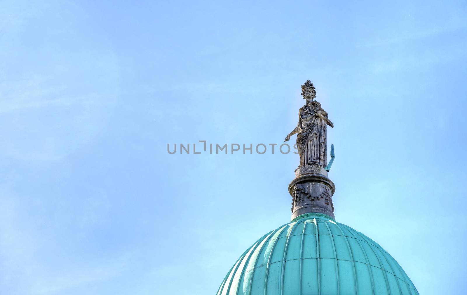 The Custom House across the River Liffey in Dublin, Ireland. 