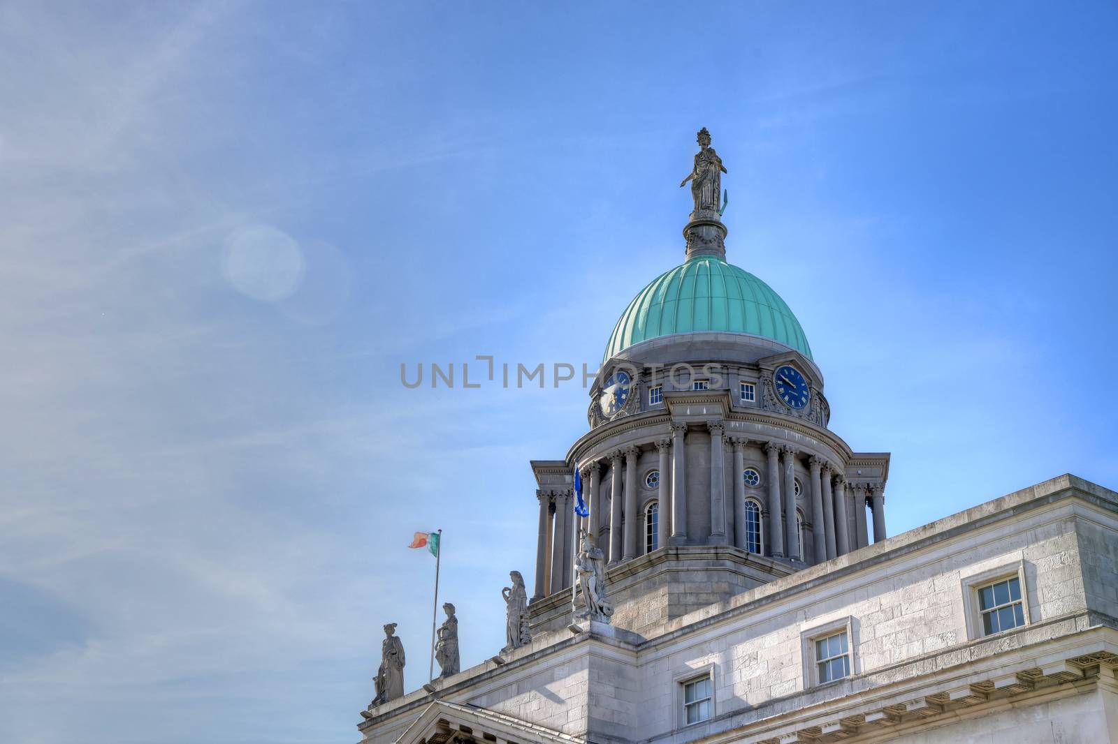 The Custom House across the River Liffey in Dublin, Ireland. 