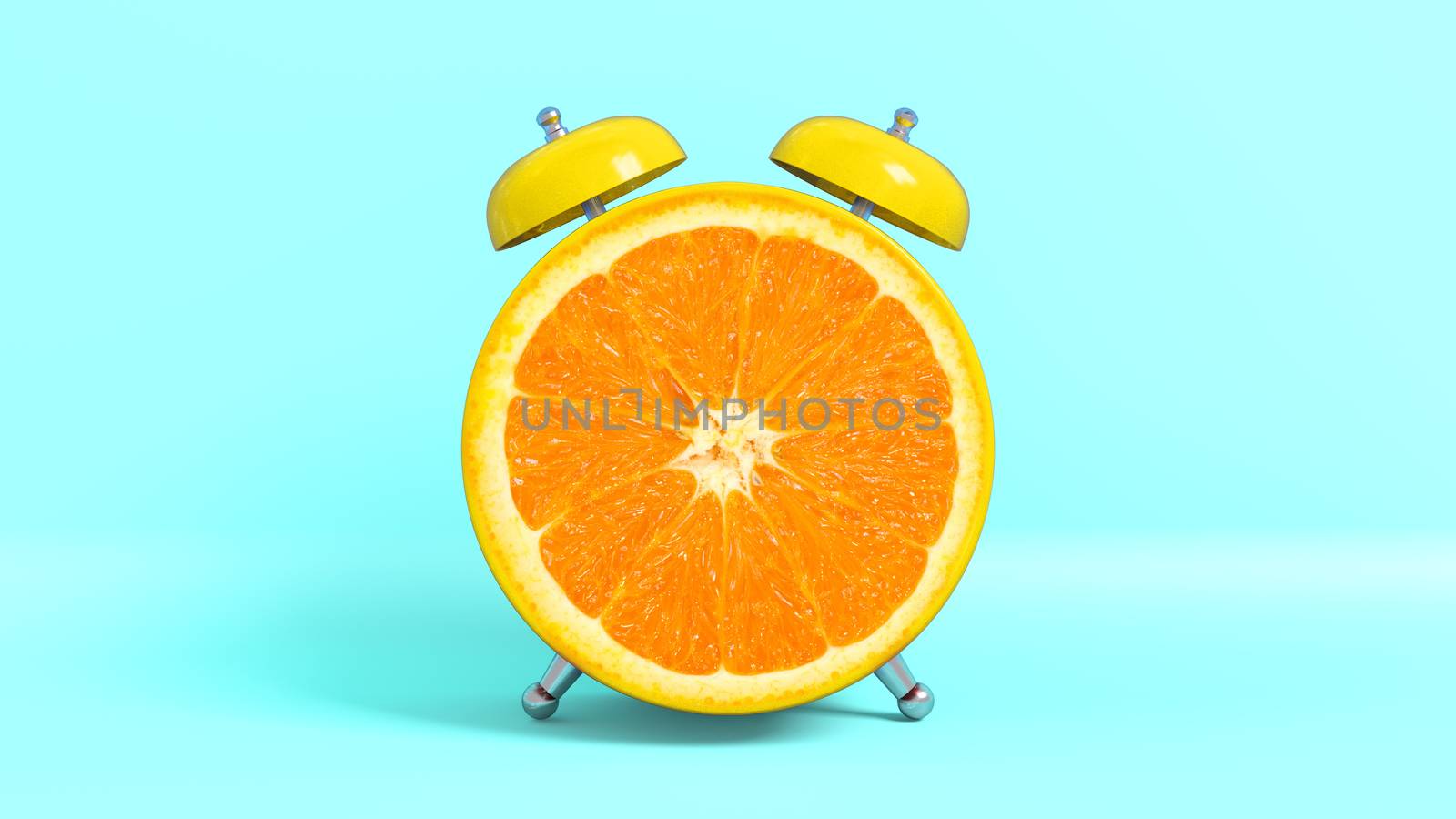 Wake up vintage morning shaped orange. 3D rendering. by ytjo