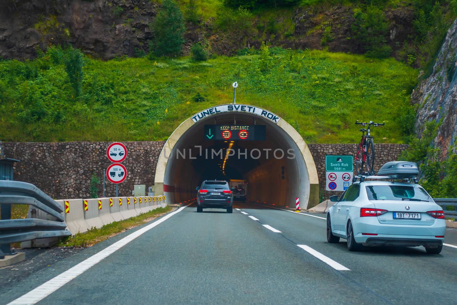 Entrance to the tunel Sveti Rok on Croatian Highway A1 between Zagreb and Zadar by asafaric