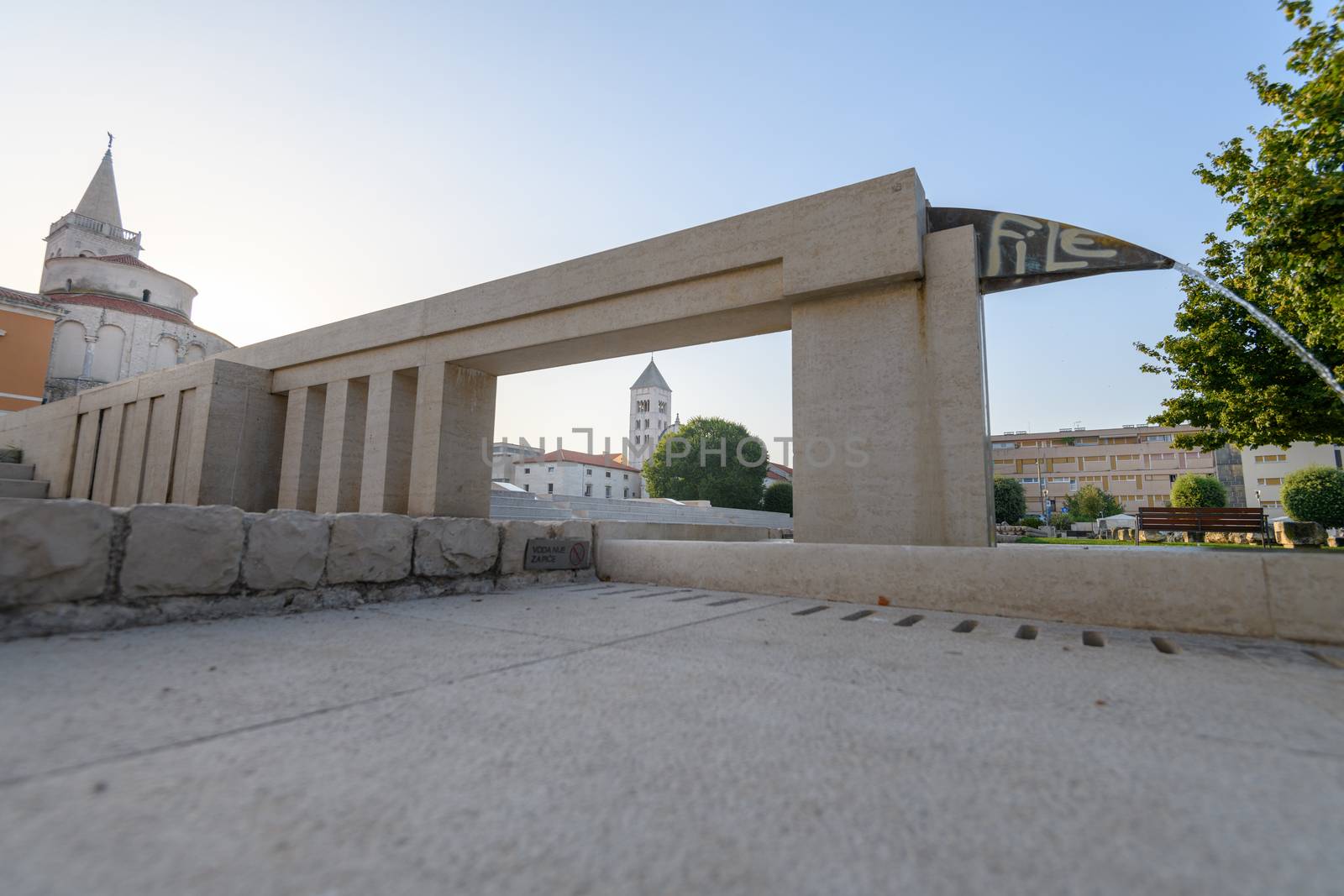 Zadar, Croatia with empty streets early in the morning by asafaric