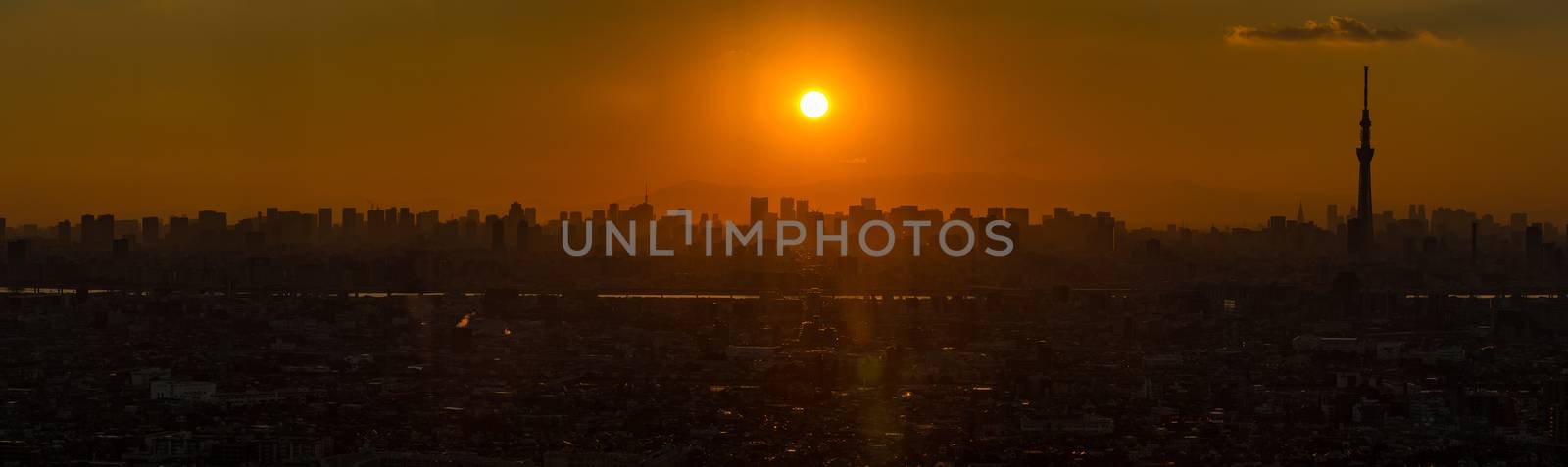Tokyo Sunset  panorama by vichie81