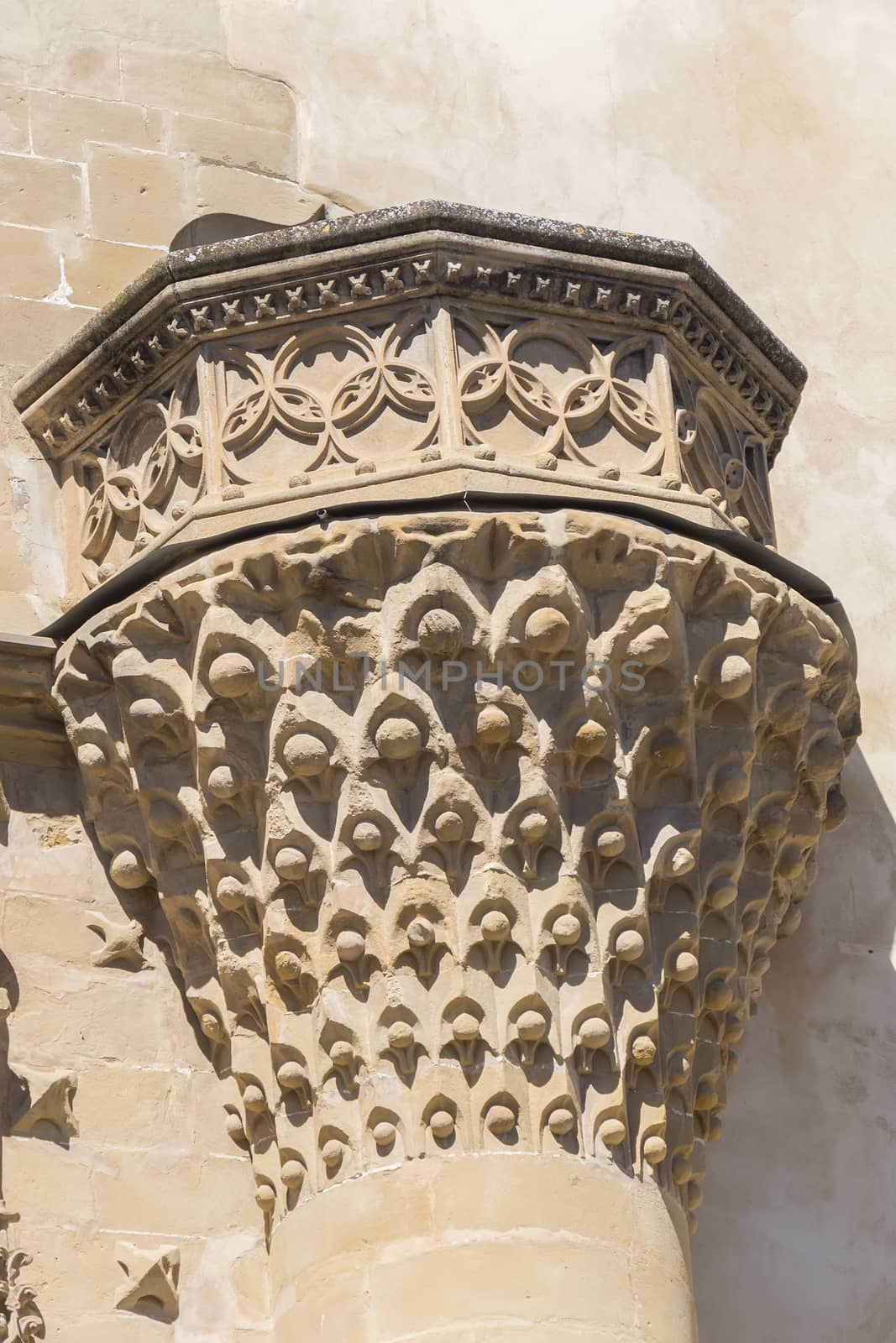 Jabalquinto Palace facade column detail, Baeza, Spain