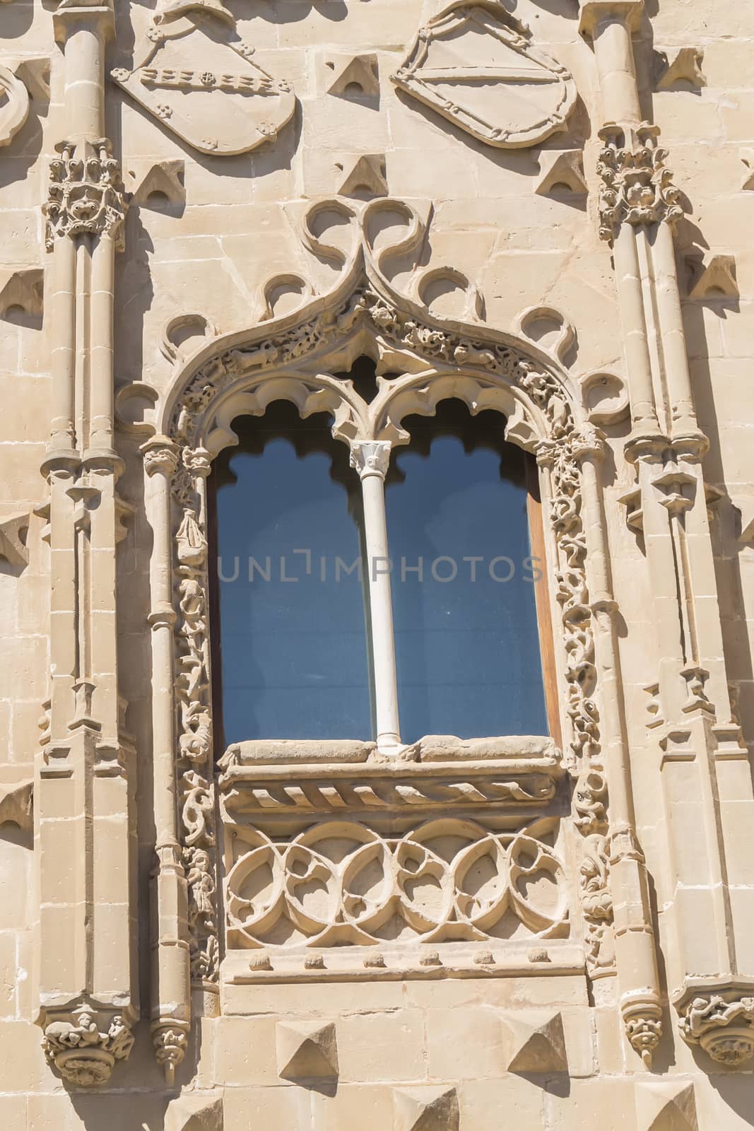 Jabalquinto Palace window facade details, Baeza, Spain