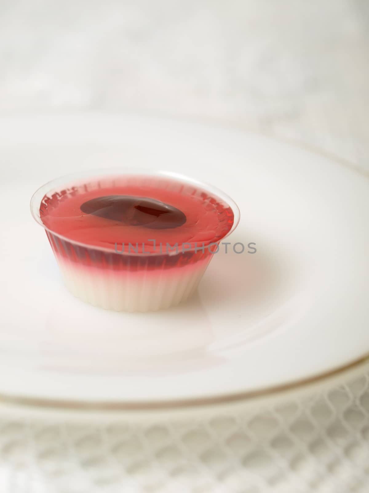 Colorful Coconut jelly Thai dessert with Look Choup , the dessert plated balls