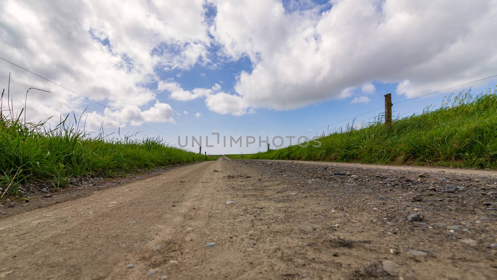Dirt Road Under Partly-Cloudy Skies, Northern California by backyard_photography