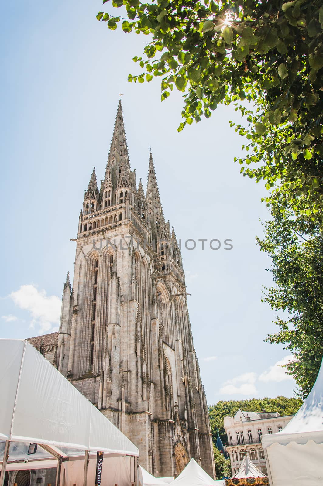 Gothic cathedral of Quimper in Finistère in Brittany