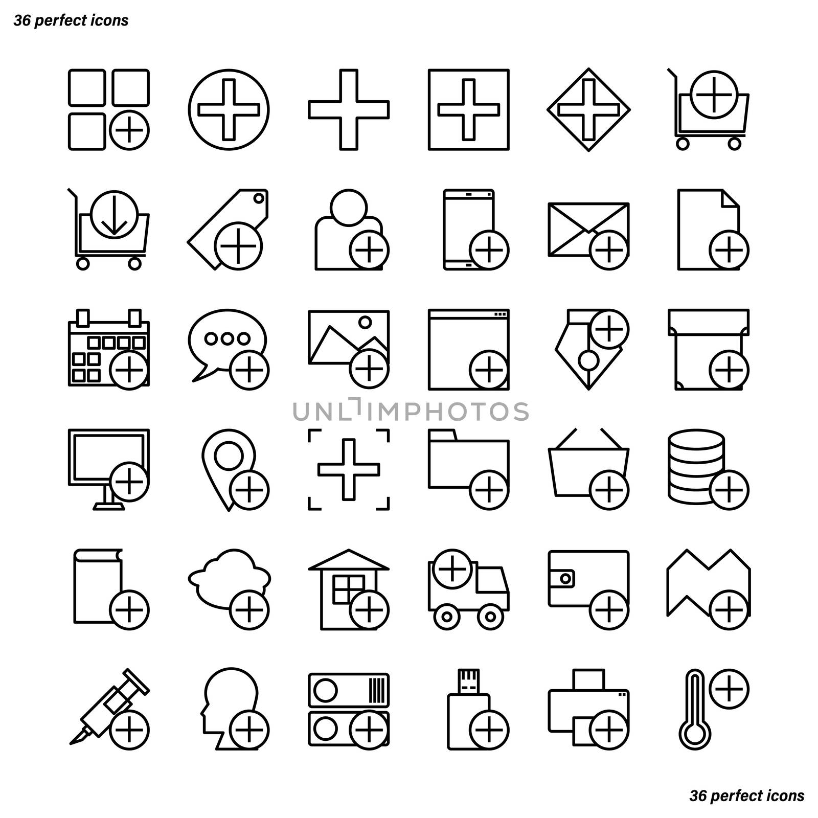 Add Outline Icons perfect pixel. Use for website, template,package, platform. Concept business object design.