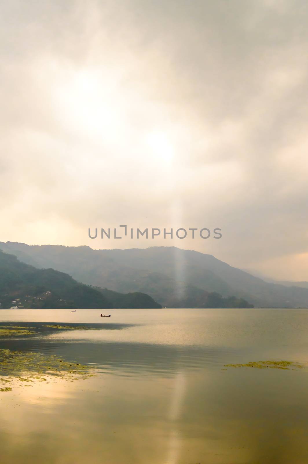 Marvelous Lake view from the bank of Pokhara Lake, Kathmandu City Nepal. by sudiptabhowmick