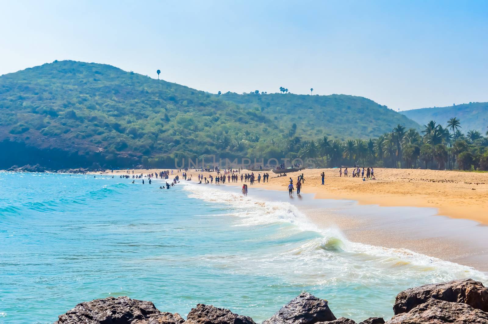 Goa Sea Beach view in clear bright sunny day from a distance by sudiptabhowmick