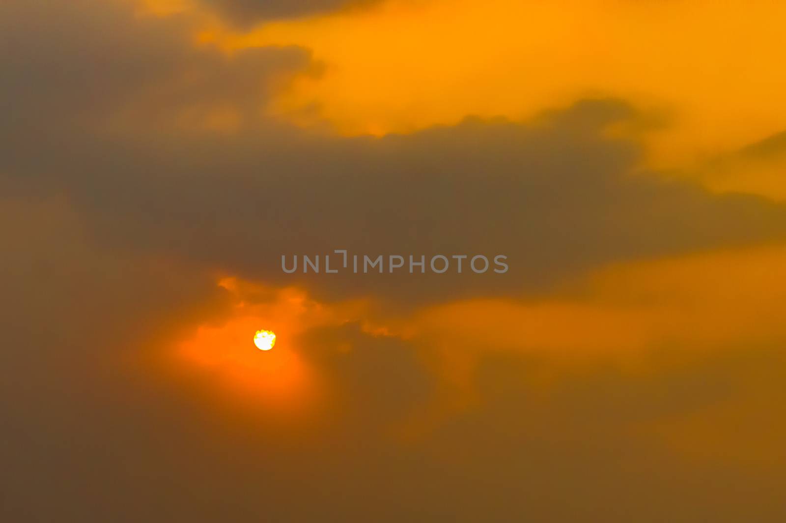 of Vibrant cloudy sky at dusk dawn daytime. Travel, Vacation,Holiday, freedom, simplicity Concept. by sudiptabhowmick