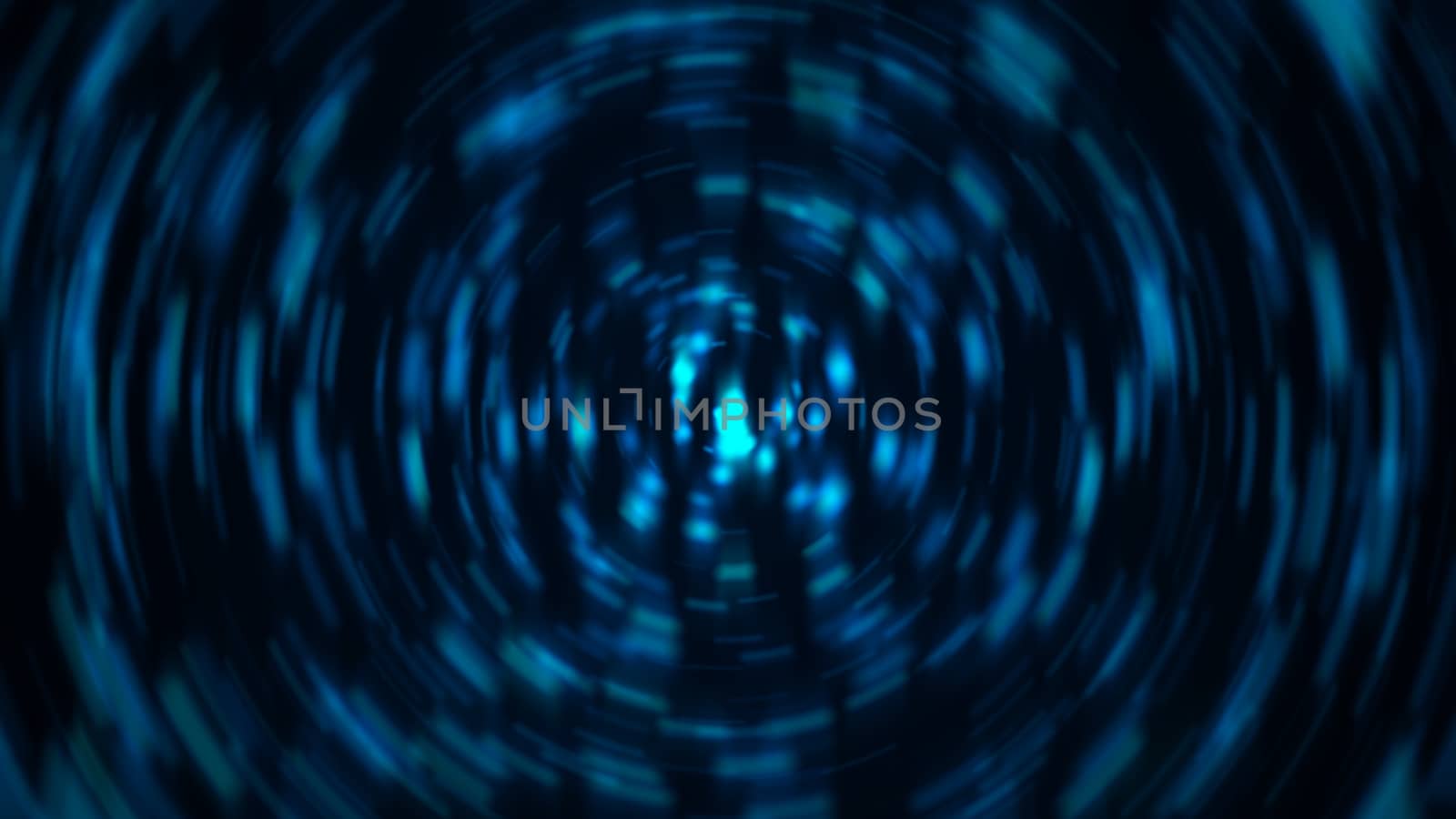Abstract radial blue background. Blur shiny. 3D rendering