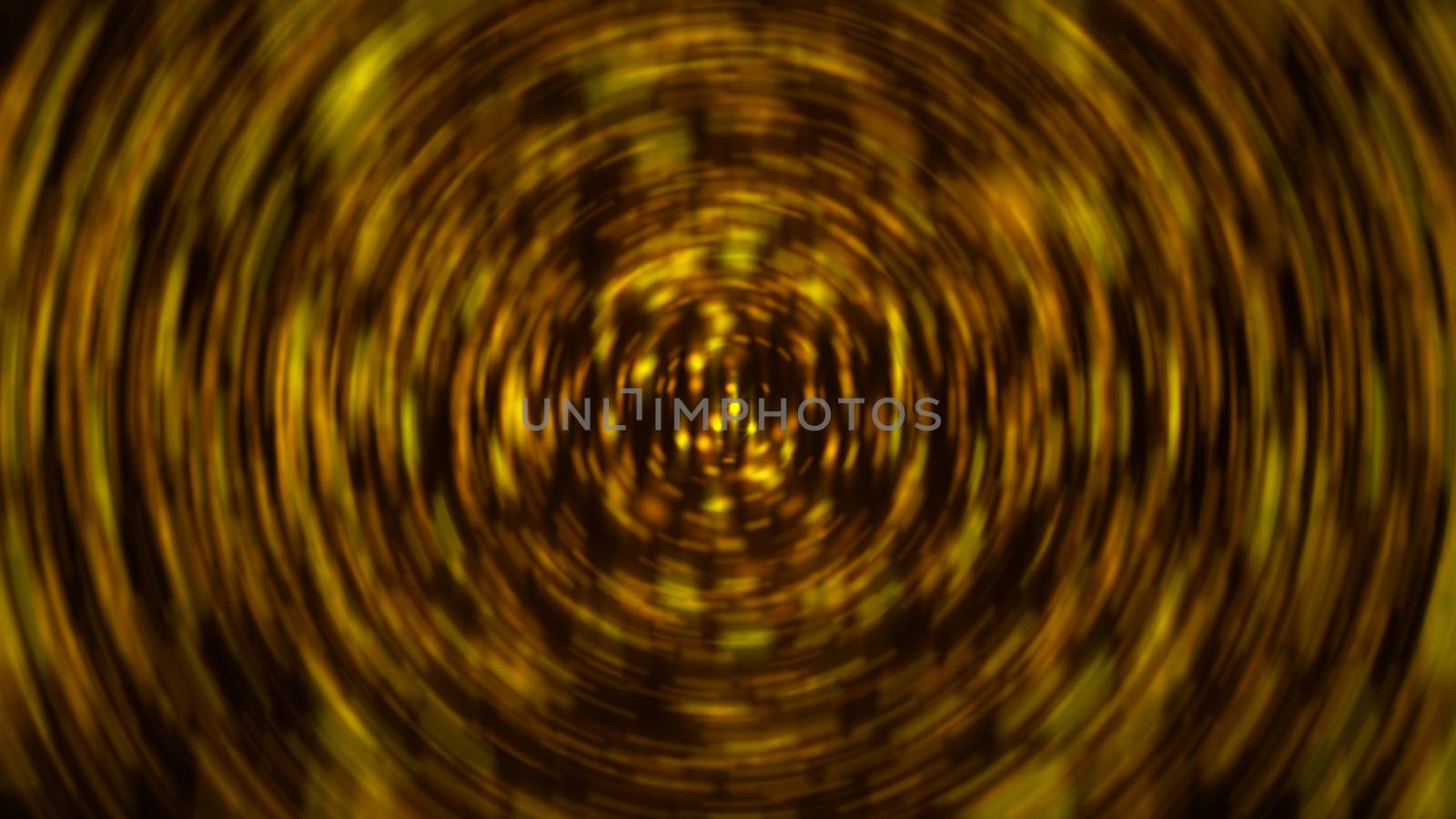 Abstract radial gold background. Shiny light. 3D rendering