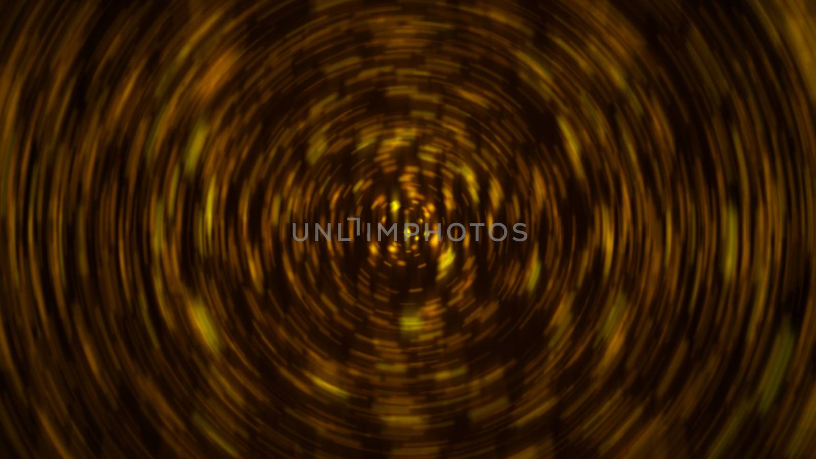 Abstract radial gold background. Shiny light. 3D rendering