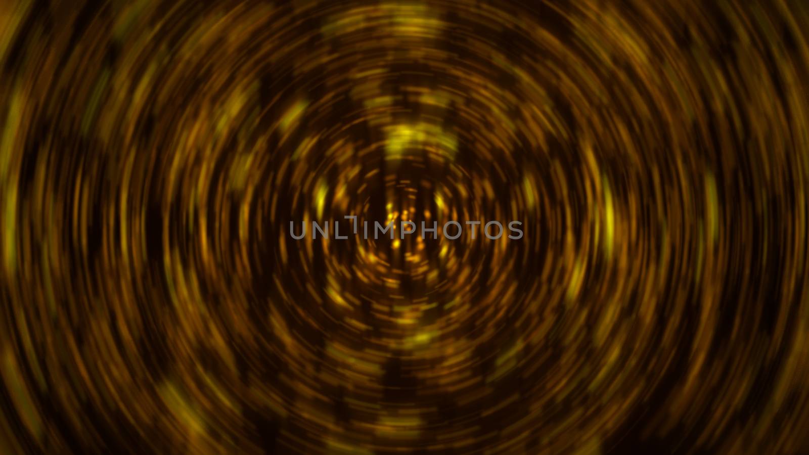 Abstract radial gold background. Shiny light. 3D rendering