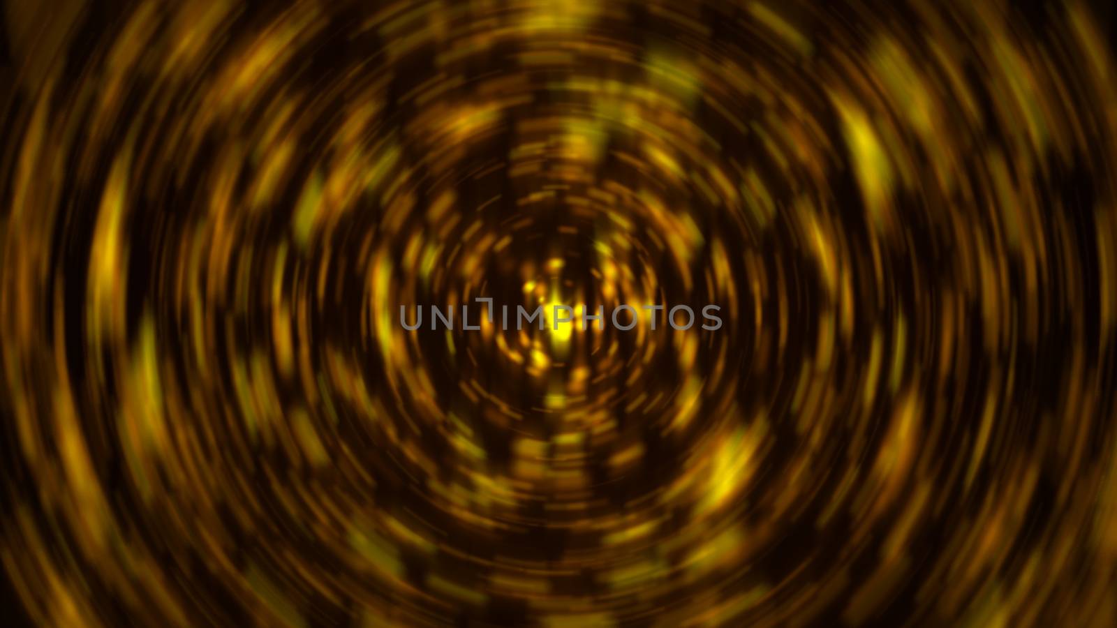 Abstract radial gold background. Shiny light. 3D rendering
