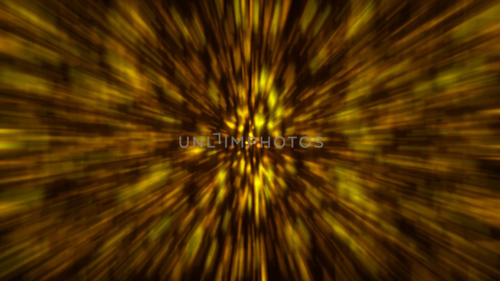 Abstract gold blur background. Zoom bacdrop. 3D rendering