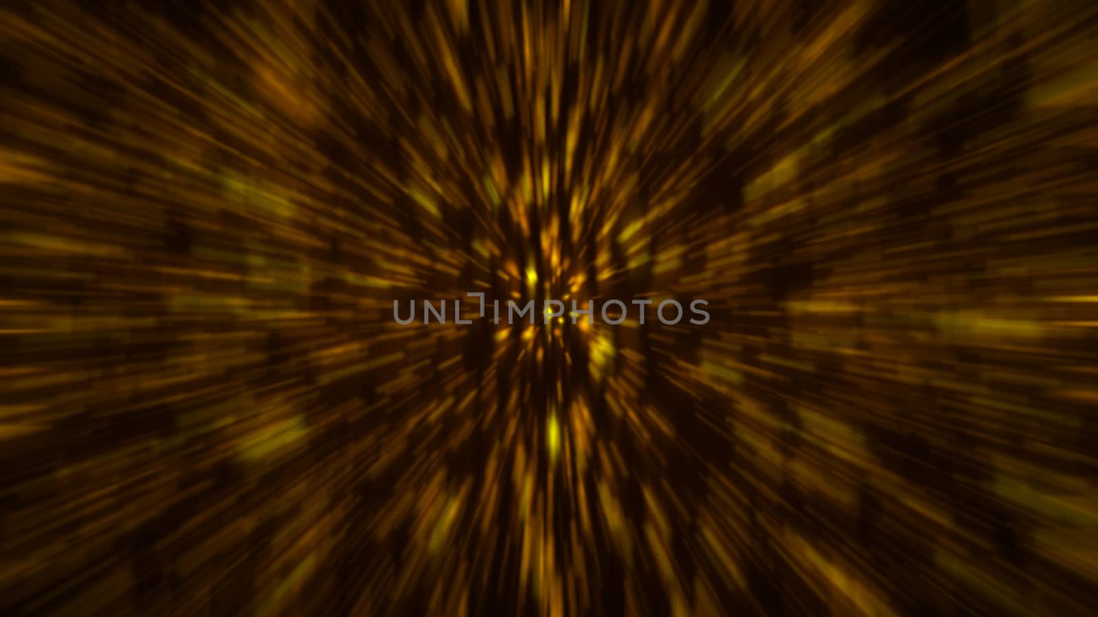 Abstract gold blur background. Zoom bacdrop. 3D rendering