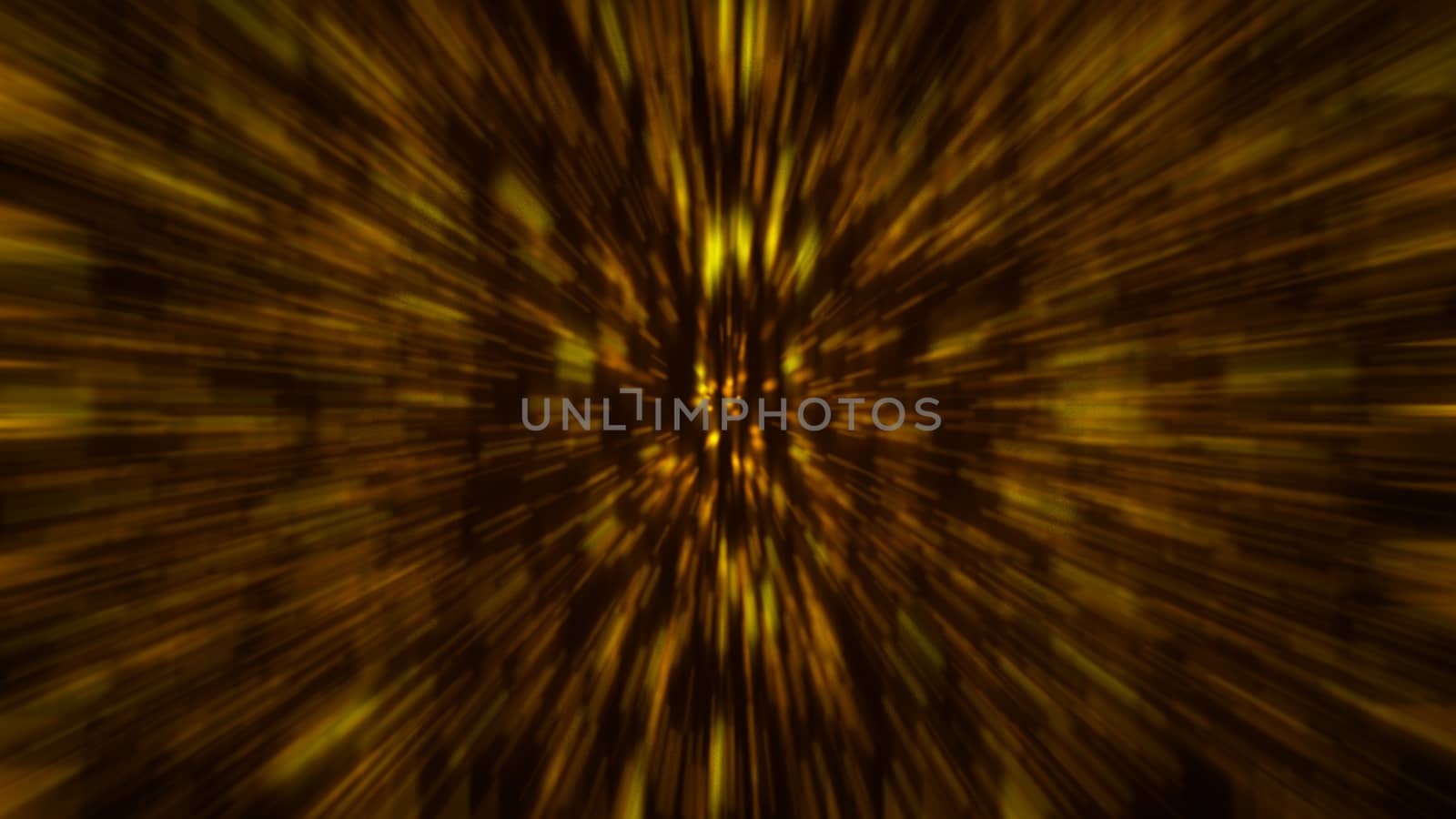 Abstract gold blur background. Zoom bacdrop. 3D rendering