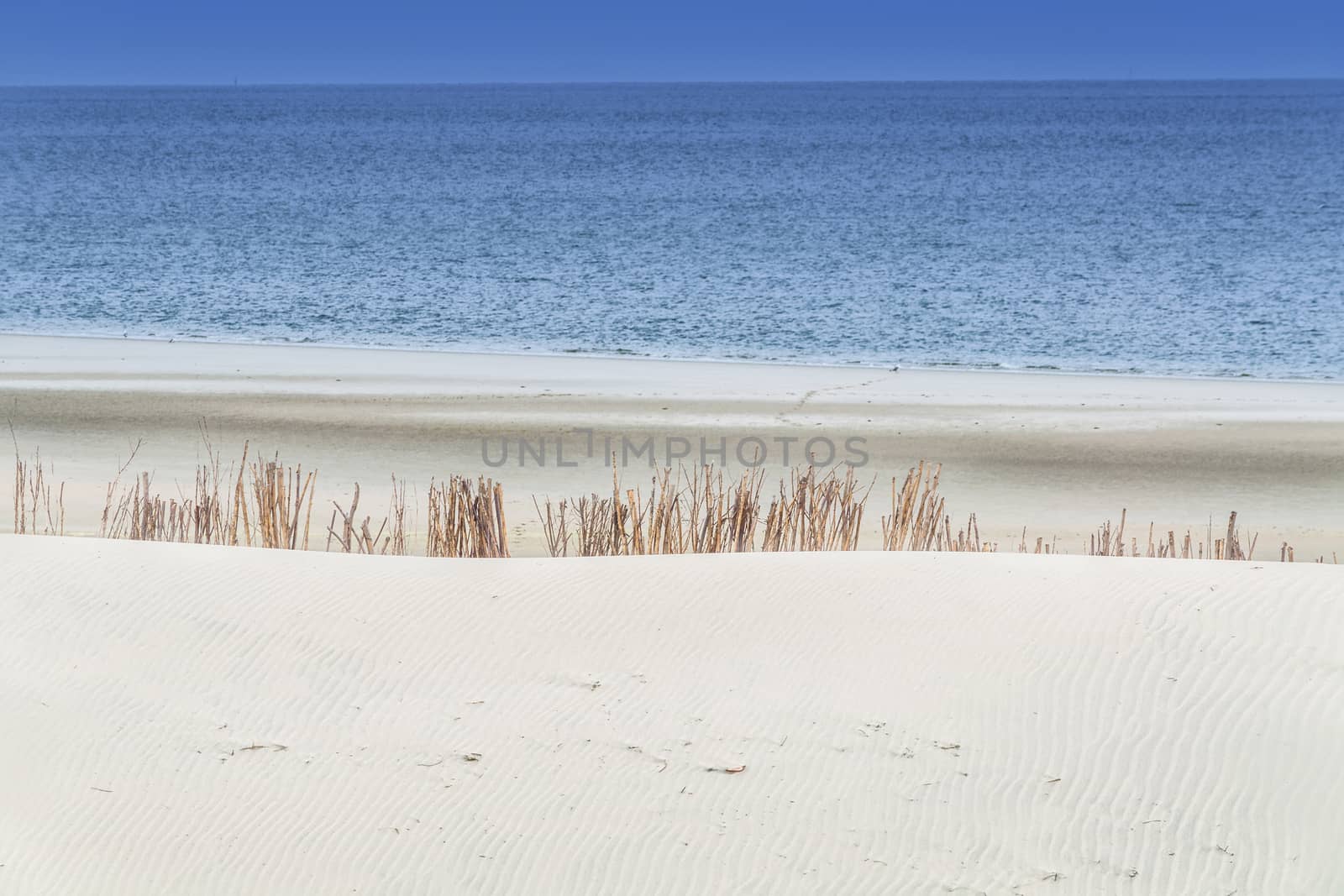 Beach impressions interplay of beach, sea and sky