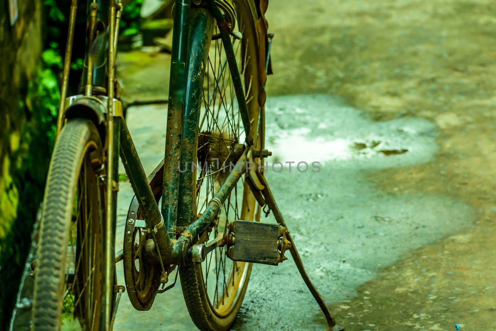 bicycle on a rural nature close up. by sudiptabhowmick