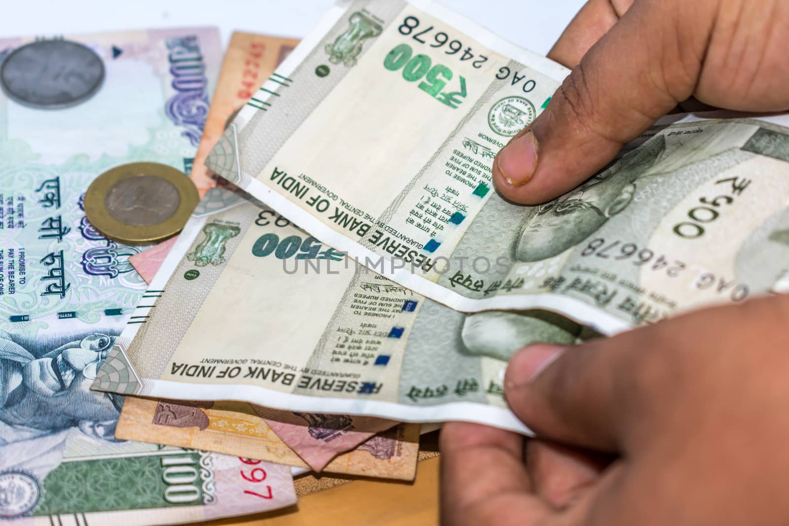 Counting Indian rupee currency,money by sudiptabhowmick