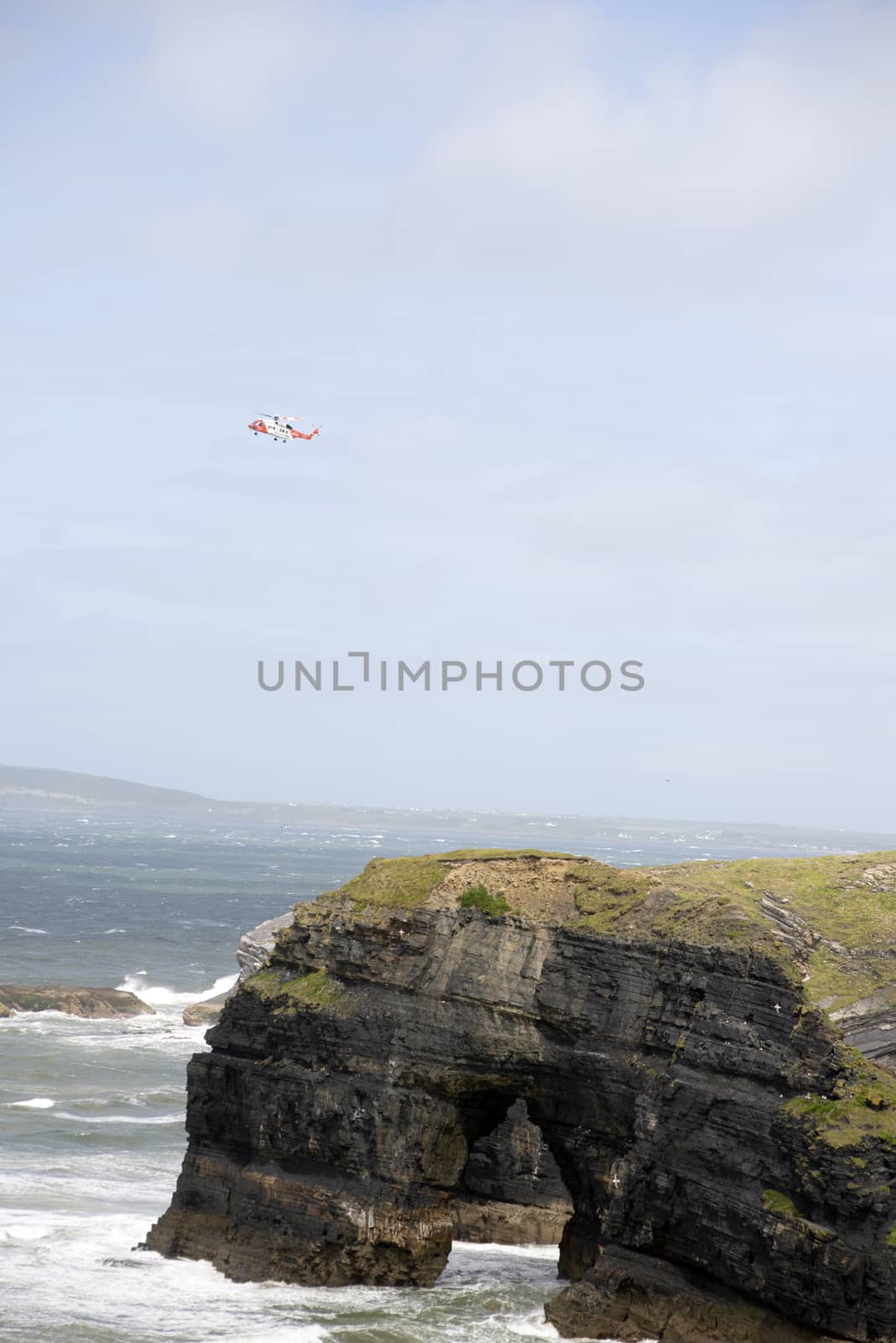 irish search and rescue helicopter at the virgin rock by morrbyte