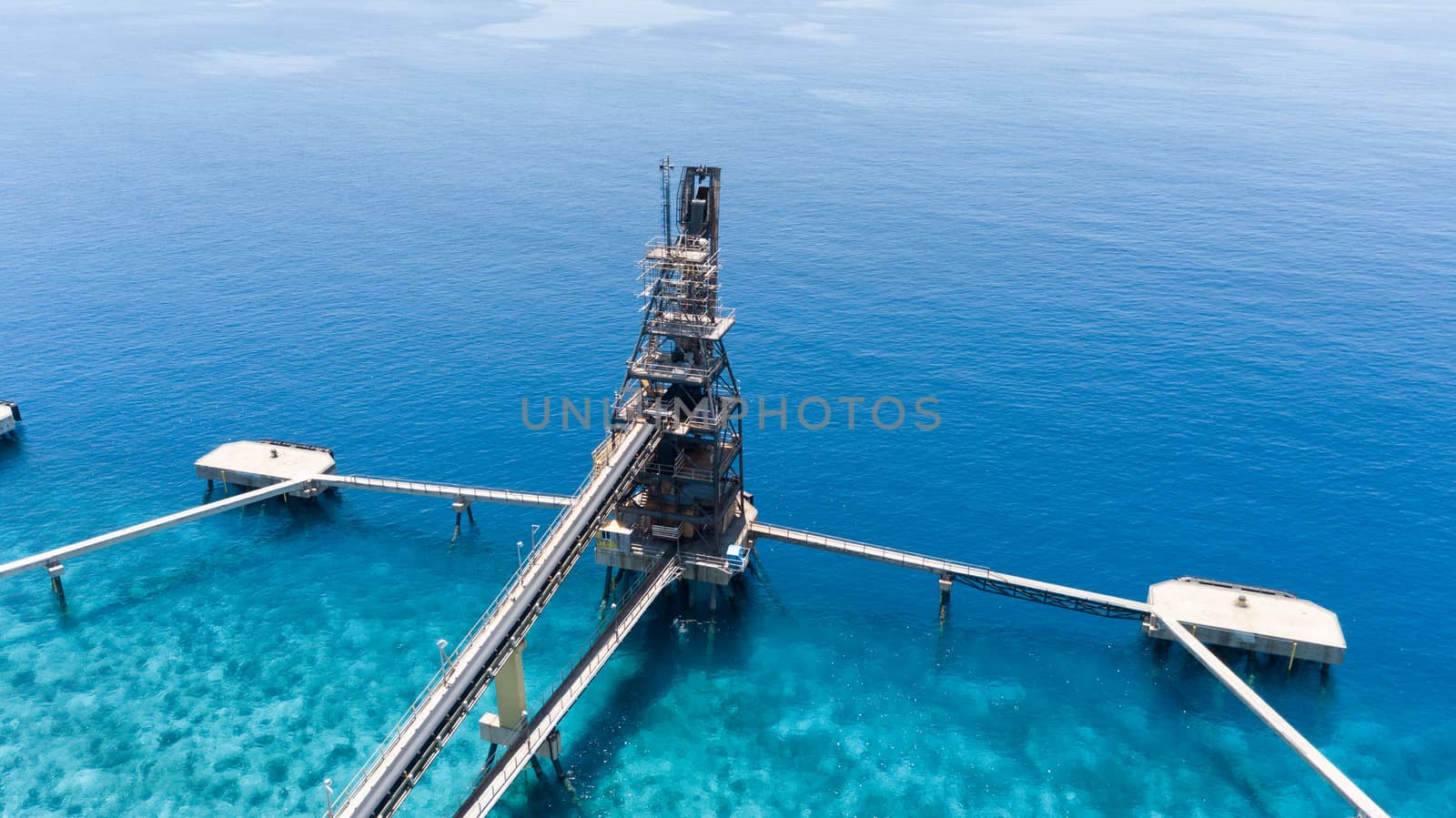 rose caribbean salt lake Bonaire island aerial drone top view by desant7474