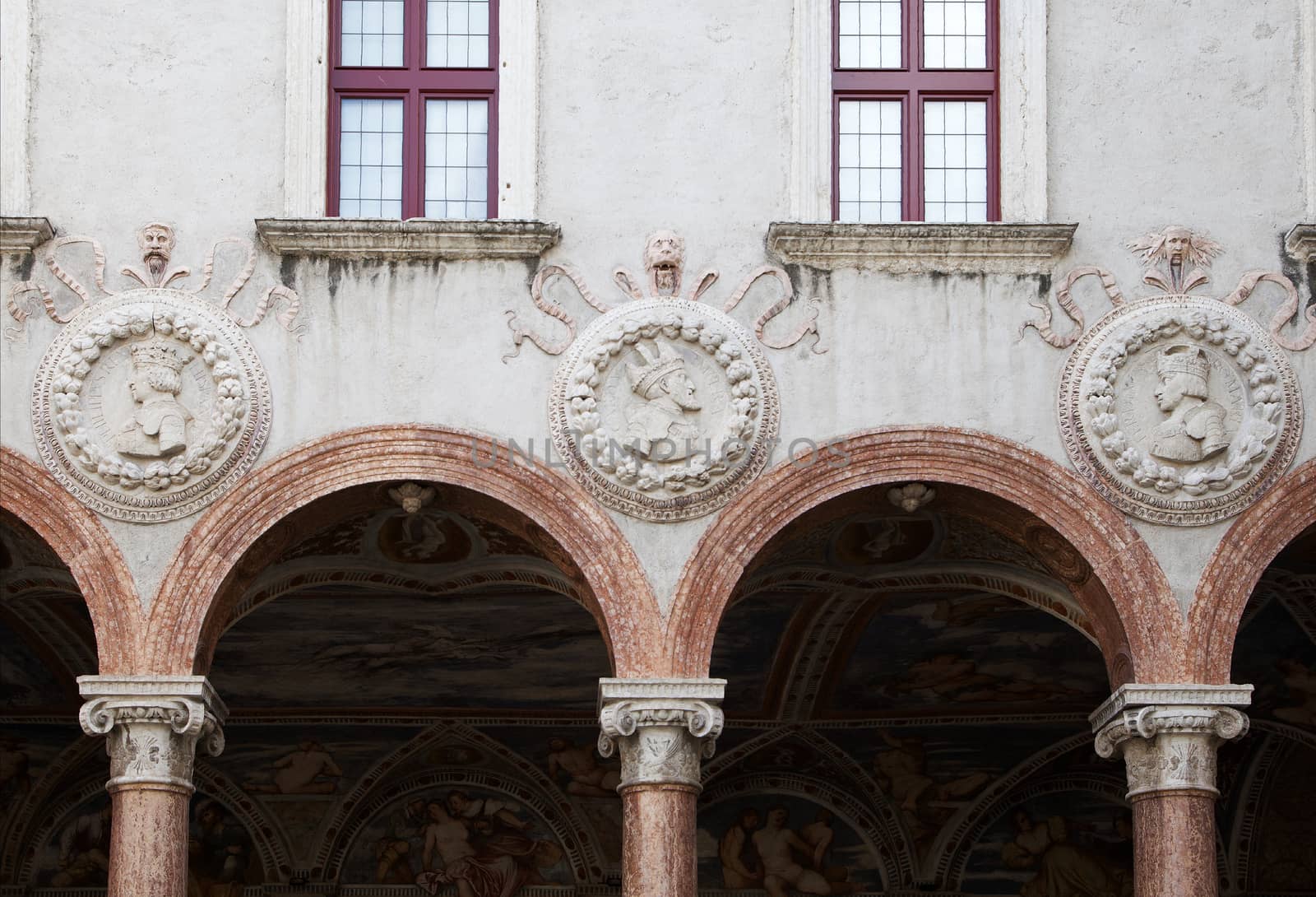 Arcade in castello Buonconsiglio, Trento, Northern Italy