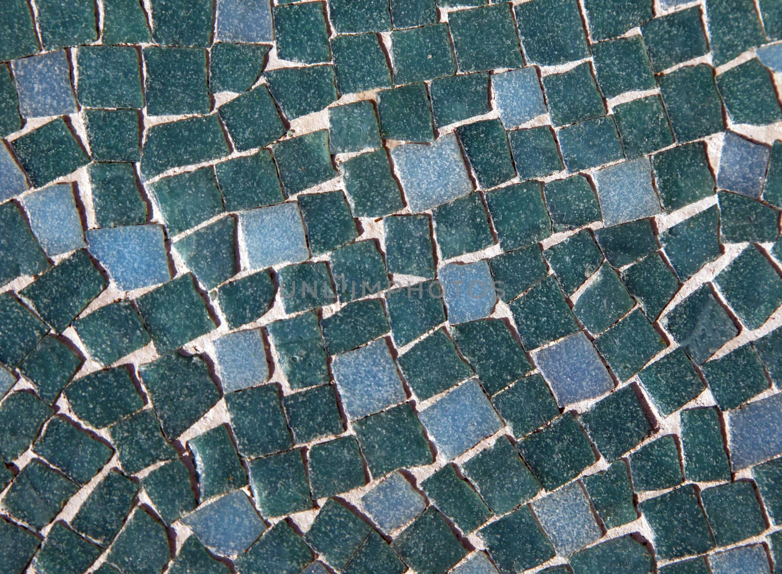 Green glass mosaic floor tiles for background