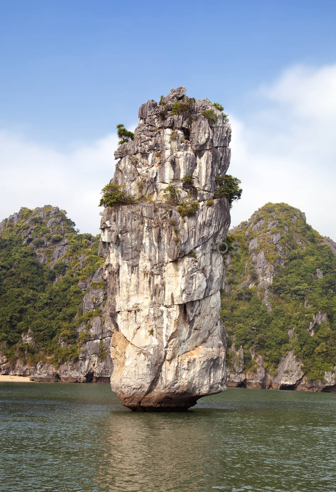 Stone column in Ha Long bay, Vietnam