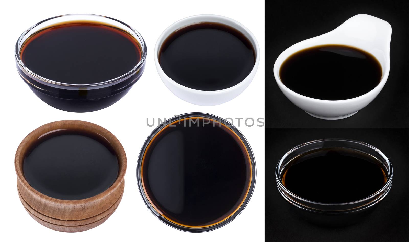 Soy sauce in bowl isolated on white background with clipping path.