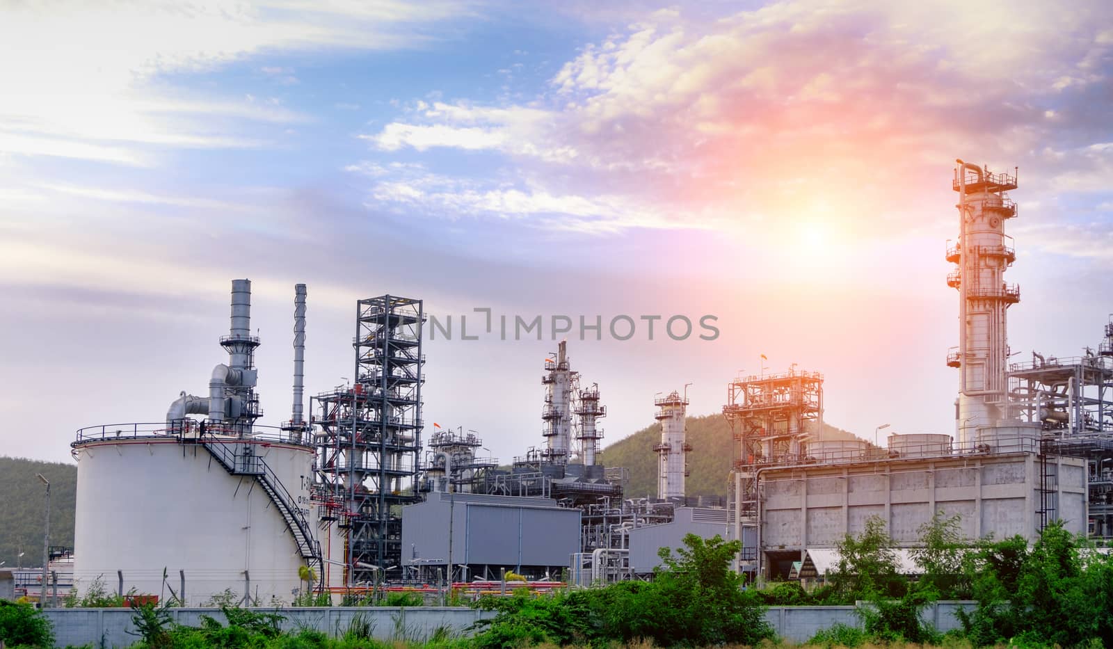 Industrial, Oil refinery. Gas industry and refinery. Exporting the product.