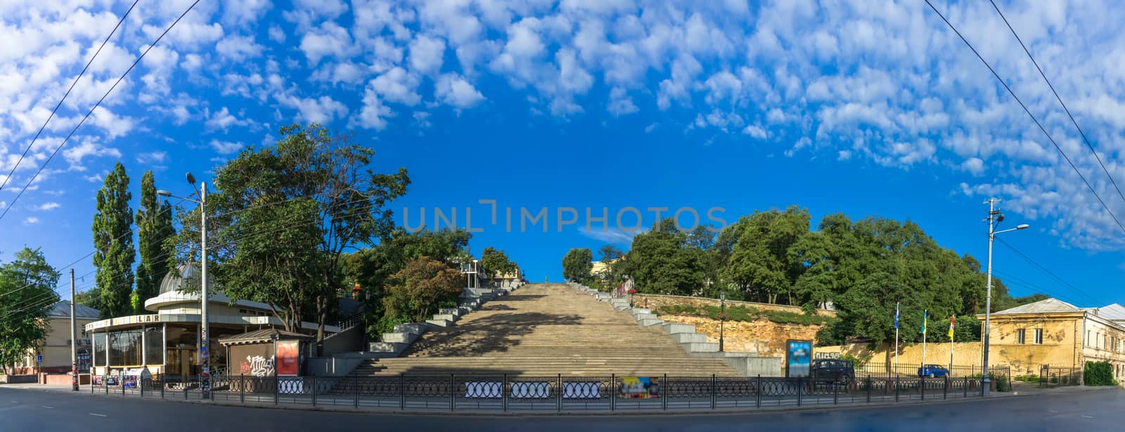 The Potemkin Stairs, or Potemkin Steps the entrance into the city, the best known symbol of Odessa, Ukraine