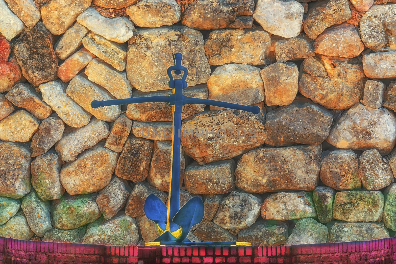 Wall of natural stones as a background.