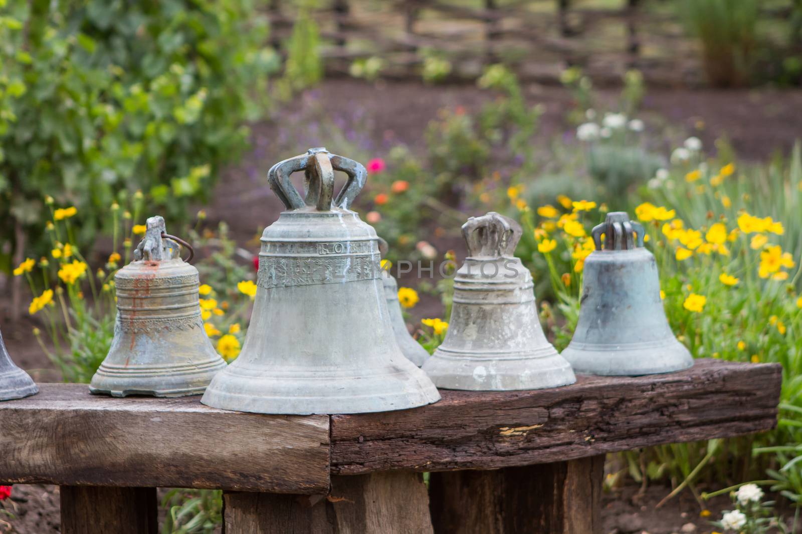 Old church bells near Orthodox church, Moldova