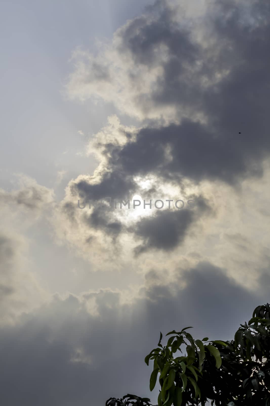 Dramatic sky with stormy clouds. Dark sky and dramatic black cloud before rain. Calcutta India by sudiptabhowmick