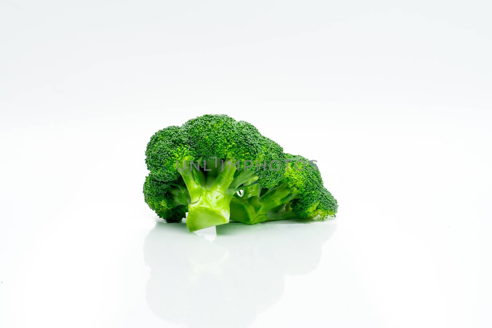 Green broccoli (Brassica oleracea). Vegetables natural source of betacarotene, vitamin c, vitamin k, fiber food, folate. Fresh broccoli cabbage isolated on white background.