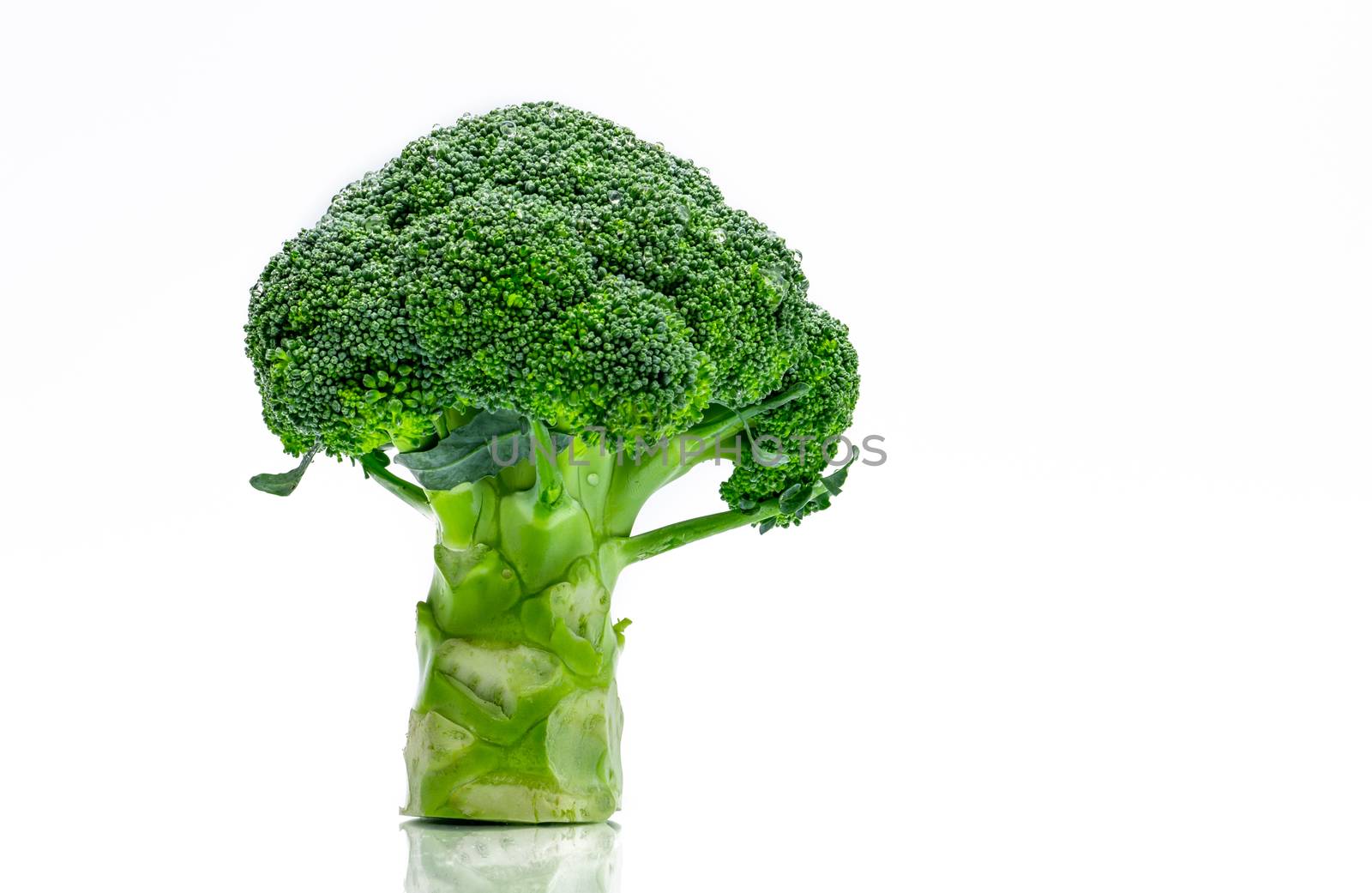 Green broccoli (Brassica oleracea). Vegetables natural source of betacarotene, vitamin c, vitamin k, fiber food, folate. Fresh broccoli cabbage isolated on white background. by Fahroni