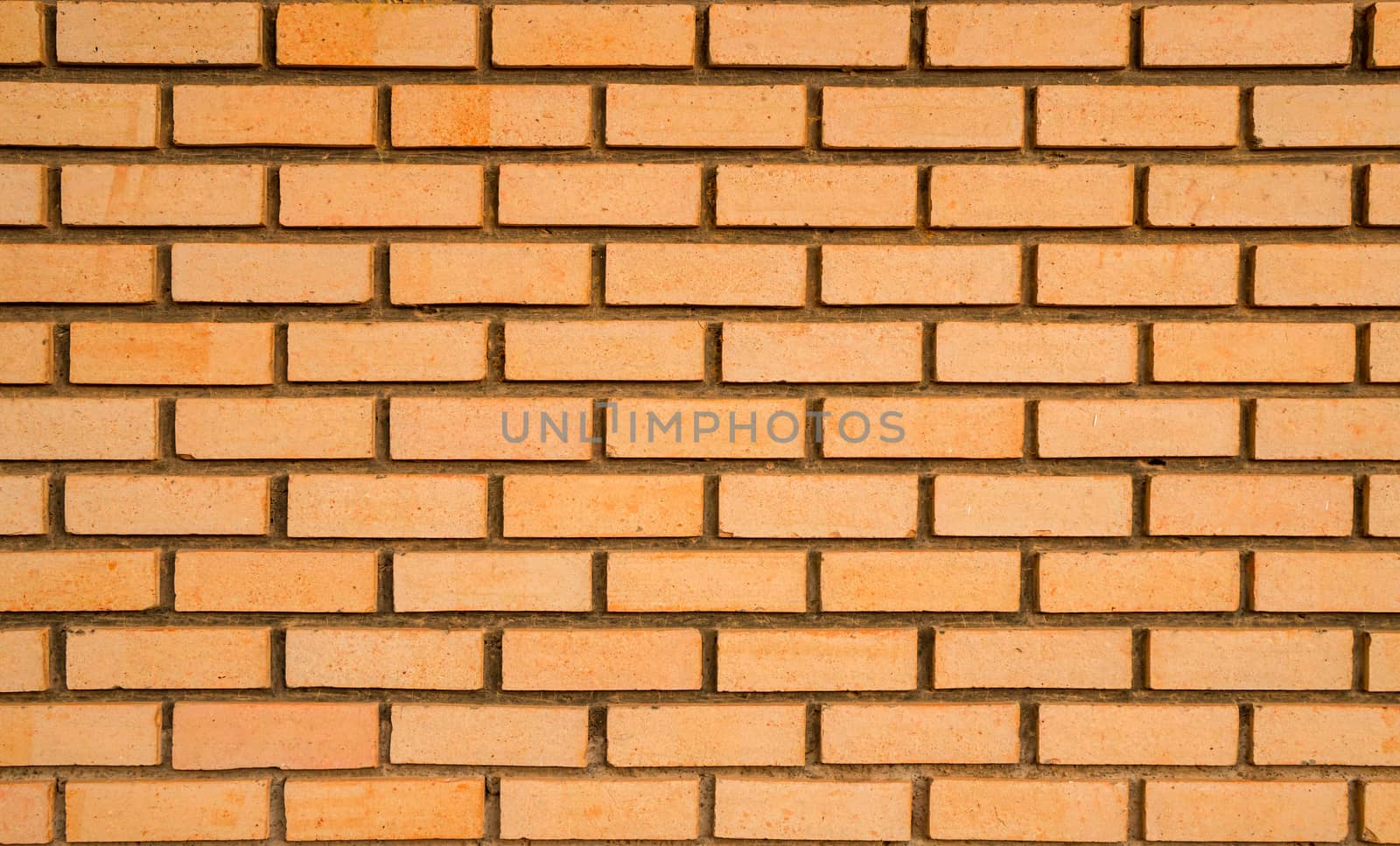 Orange brick wall texture background with space for text by Fahroni