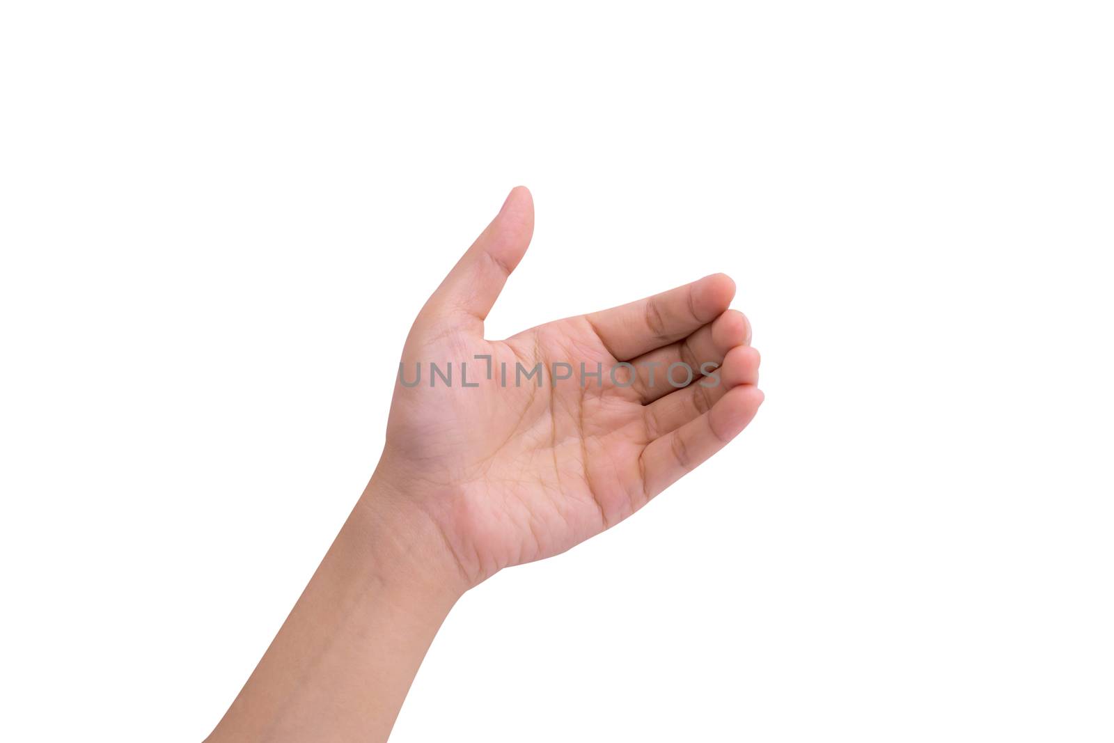 Man hand isolated on white background with clipping path by Fahroni