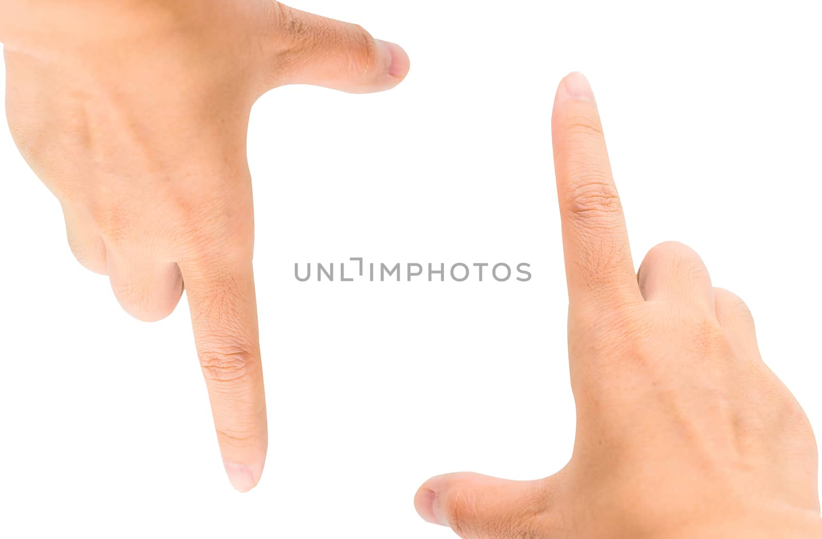 Man hand isolated on white background with clipping path