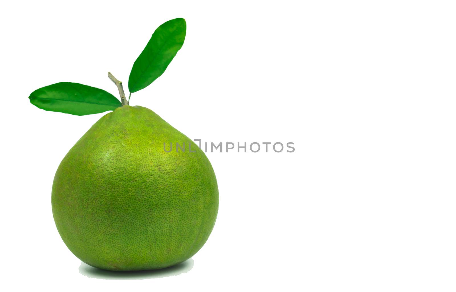 Red pomelo with leaves isolated on white background with clipping path. Thailand Siam ruby pomelo fruit. Natural source of vitamin C (antioxidants) and potassium. Healthy food for slow down aging