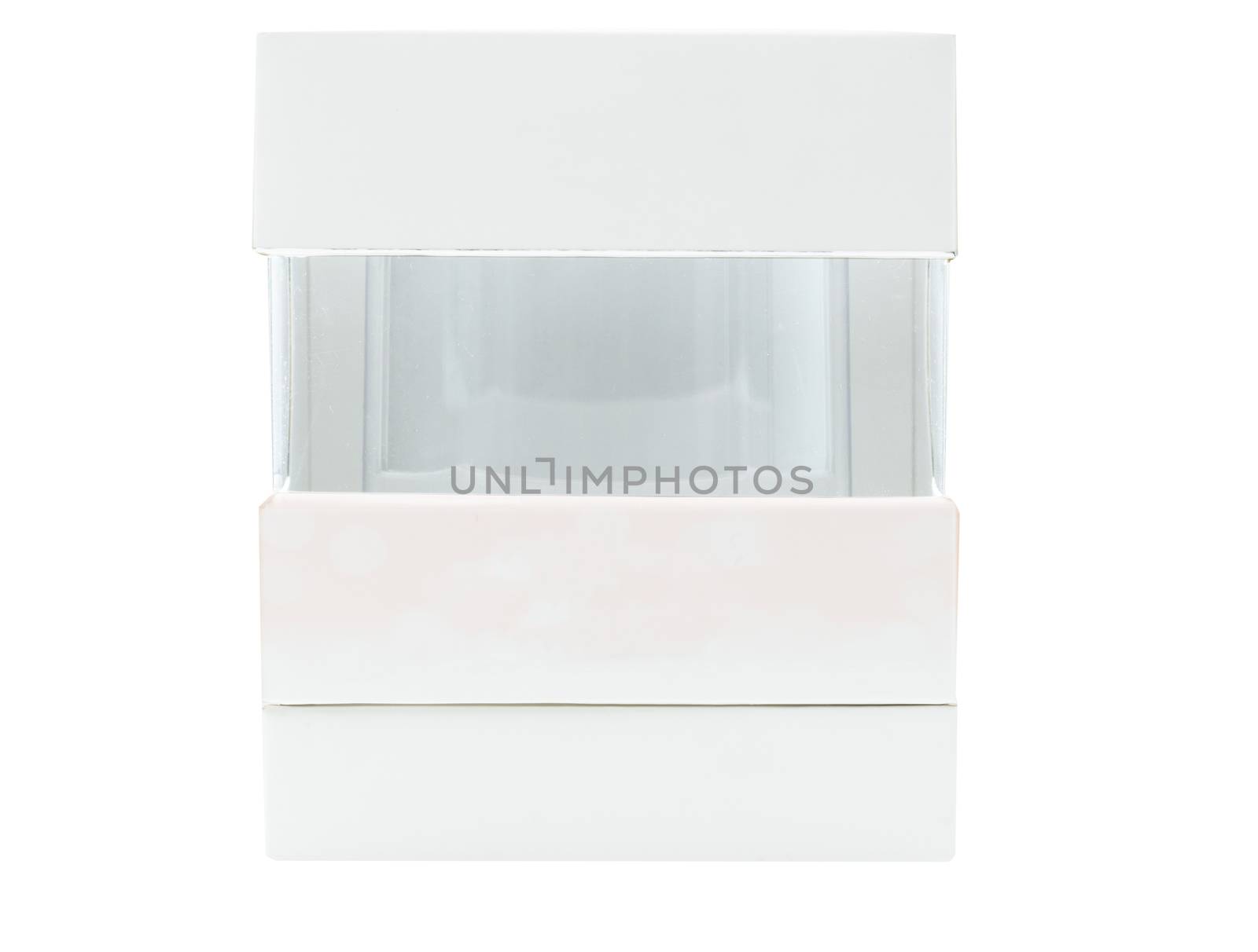 Luxury packaging box for skin care serum isolated on white background with blank label and copy space