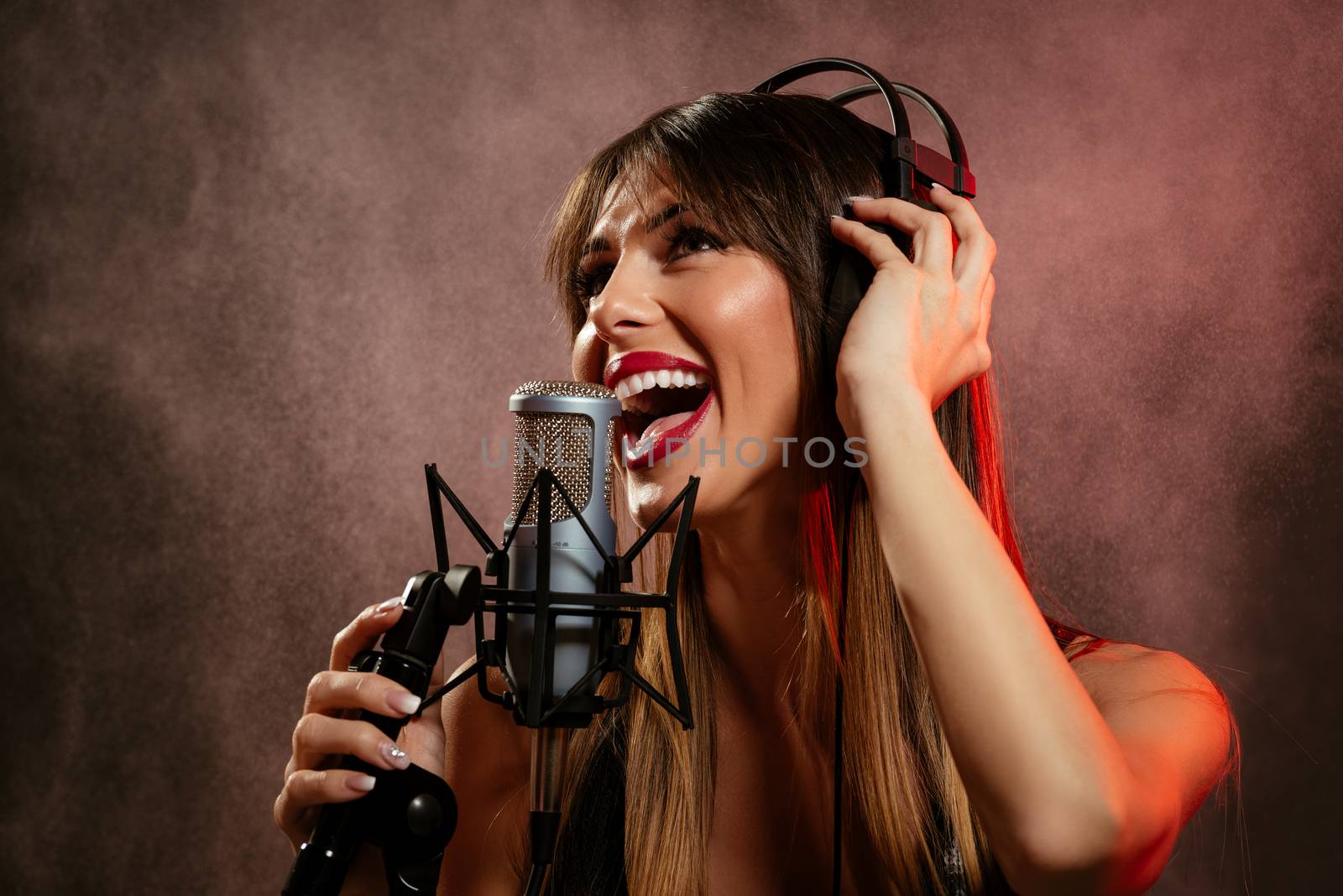 Woman Singer Recording A New Song by MilanMarkovic78