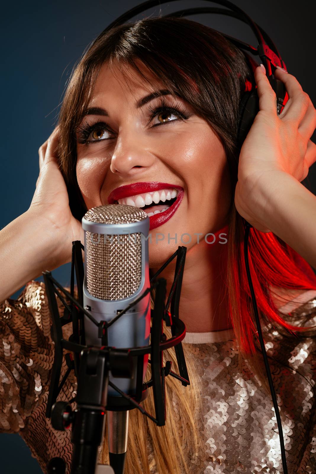 Woman Singer Recording A New Song by MilanMarkovic78