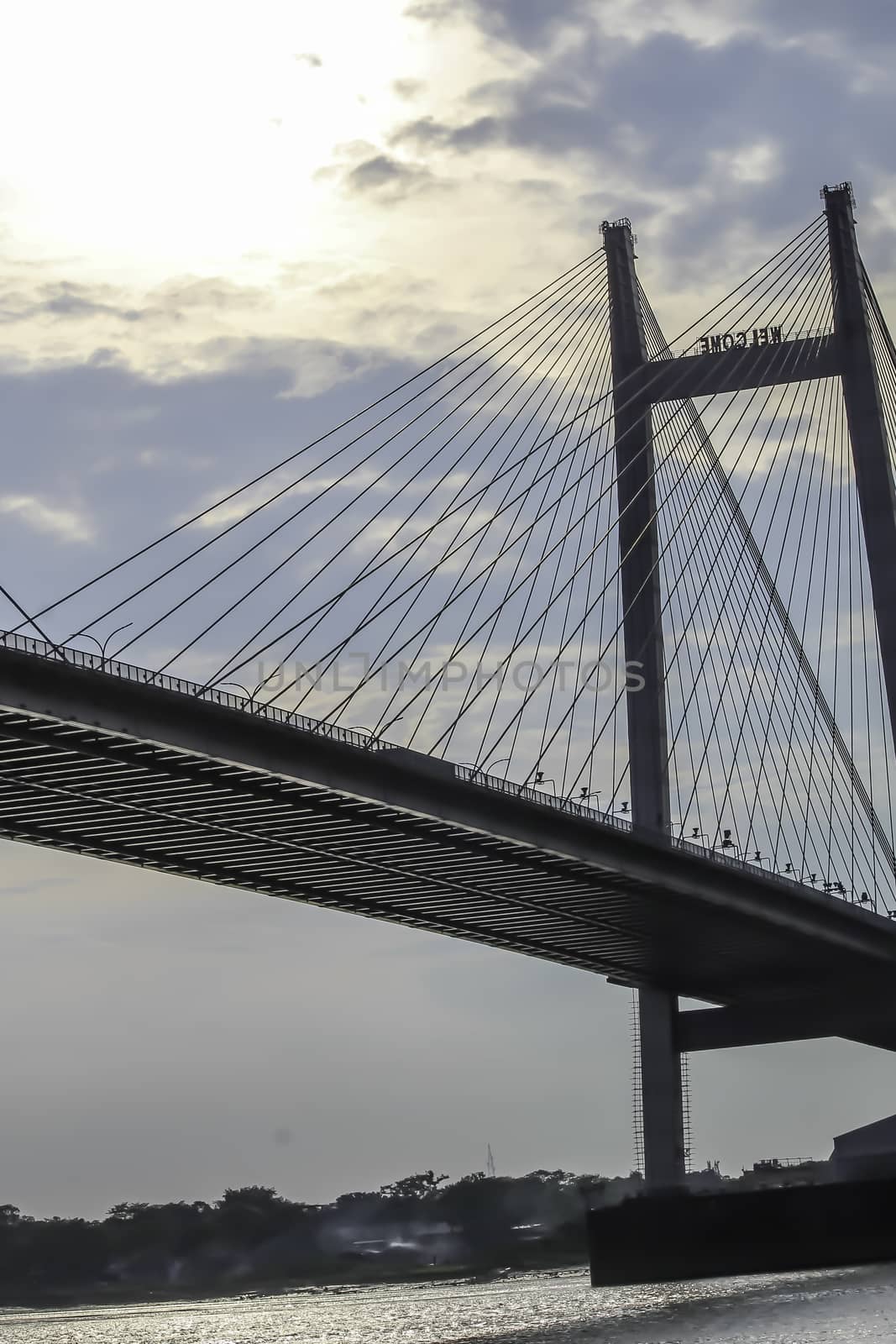 Second Howrah bridge - The historic cantilever bridge on the river Ganges.